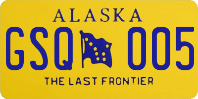 AK license plate GSQ005