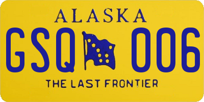 AK license plate GSQ006