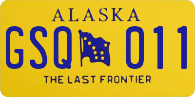 AK license plate GSQ011