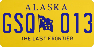 AK license plate GSQ013