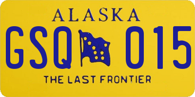 AK license plate GSQ015