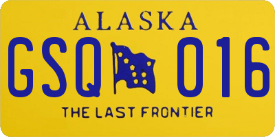 AK license plate GSQ016