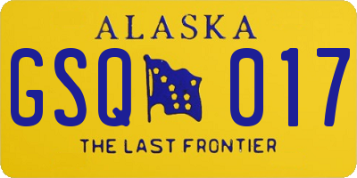 AK license plate GSQ017