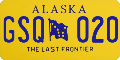 AK license plate GSQ020