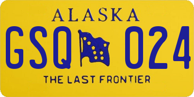AK license plate GSQ024