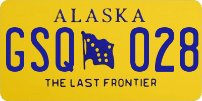 AK license plate GSQ028
