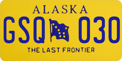 AK license plate GSQ030