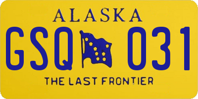 AK license plate GSQ031