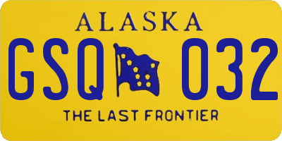 AK license plate GSQ032