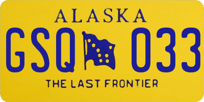 AK license plate GSQ033