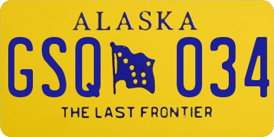 AK license plate GSQ034