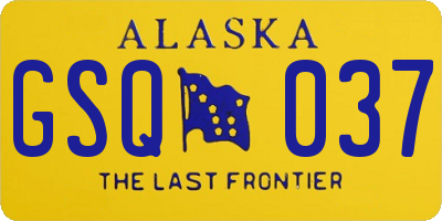 AK license plate GSQ037