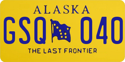 AK license plate GSQ040