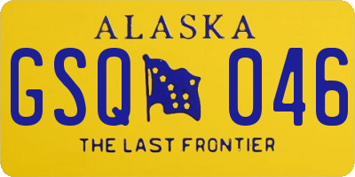 AK license plate GSQ046