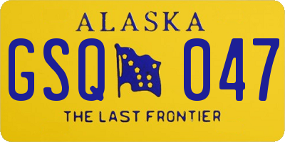 AK license plate GSQ047