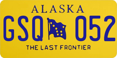 AK license plate GSQ052