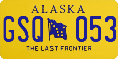 AK license plate GSQ053