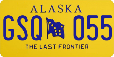 AK license plate GSQ055
