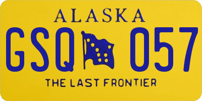 AK license plate GSQ057