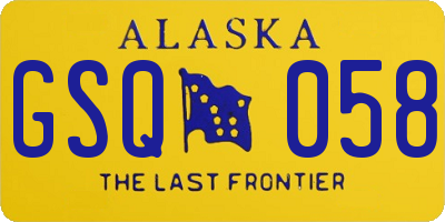 AK license plate GSQ058