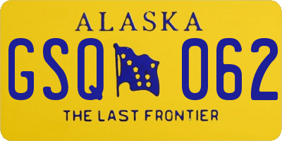 AK license plate GSQ062
