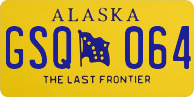 AK license plate GSQ064