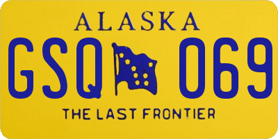 AK license plate GSQ069