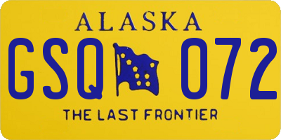 AK license plate GSQ072