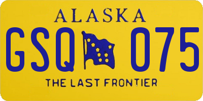 AK license plate GSQ075