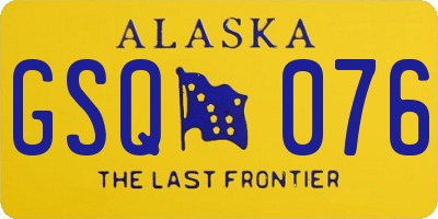 AK license plate GSQ076