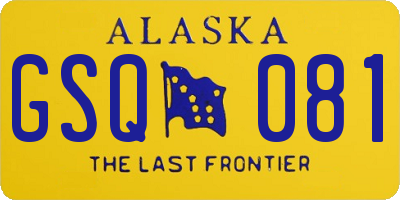 AK license plate GSQ081