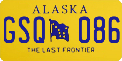 AK license plate GSQ086