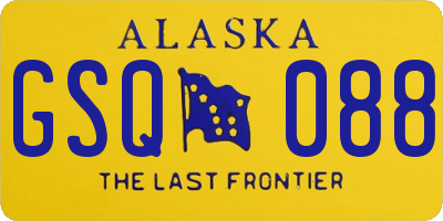 AK license plate GSQ088