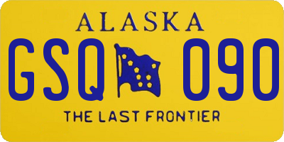 AK license plate GSQ090