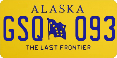 AK license plate GSQ093