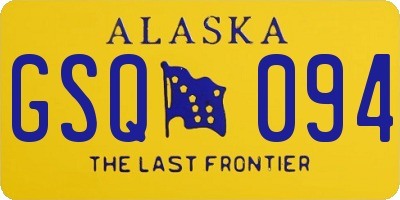 AK license plate GSQ094