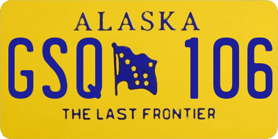 AK license plate GSQ106