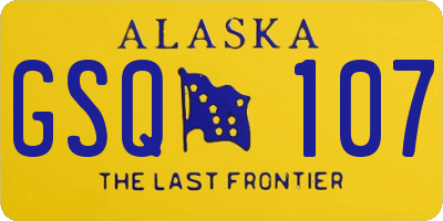 AK license plate GSQ107