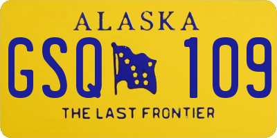 AK license plate GSQ109