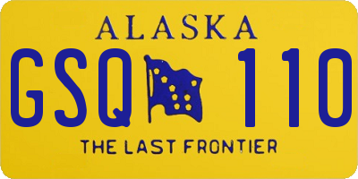 AK license plate GSQ110
