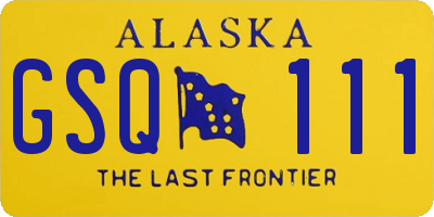 AK license plate GSQ111