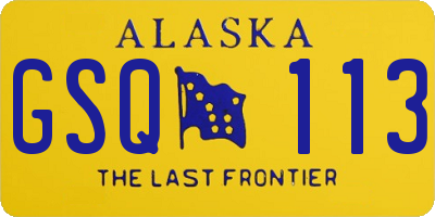 AK license plate GSQ113