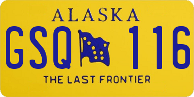 AK license plate GSQ116
