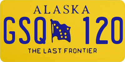 AK license plate GSQ120