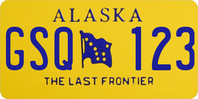 AK license plate GSQ123