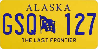 AK license plate GSQ127