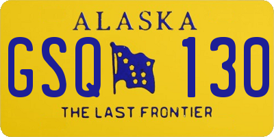 AK license plate GSQ130