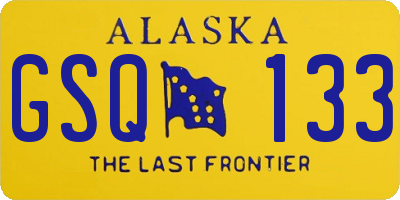AK license plate GSQ133