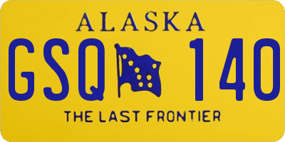 AK license plate GSQ140