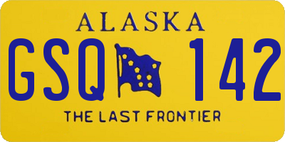 AK license plate GSQ142